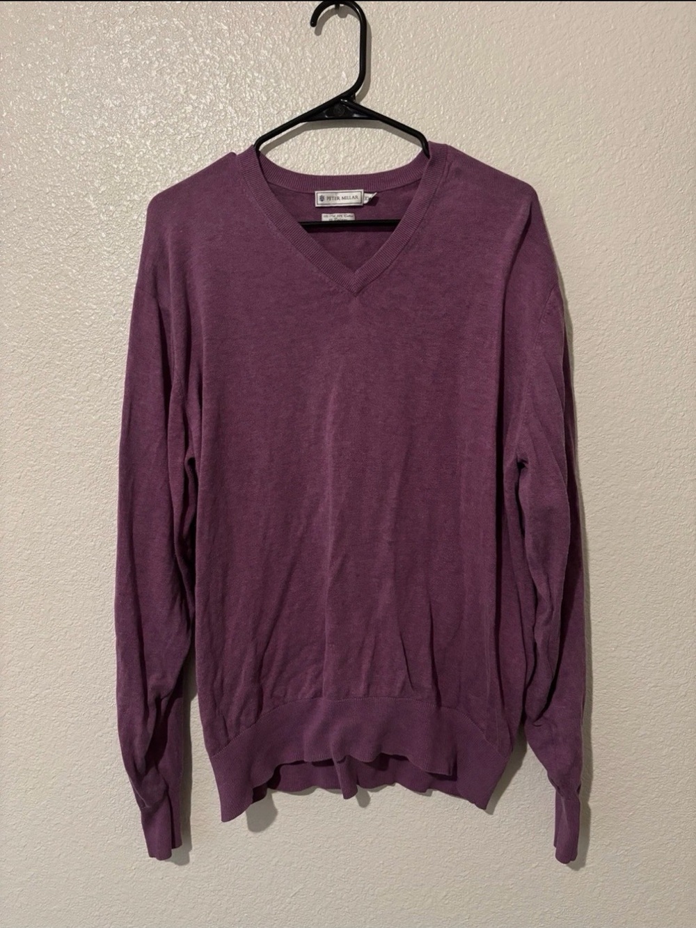 Peter Millar V-Neck Sweater in Plum